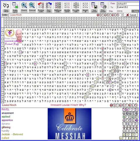 Torah Code matrix: Louise Hirsch