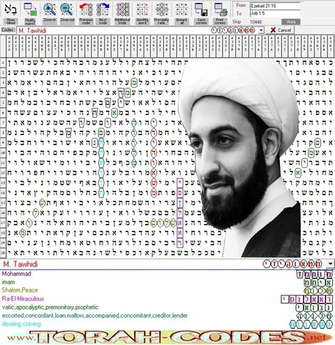 Torah Code matrix: M Tawhidi