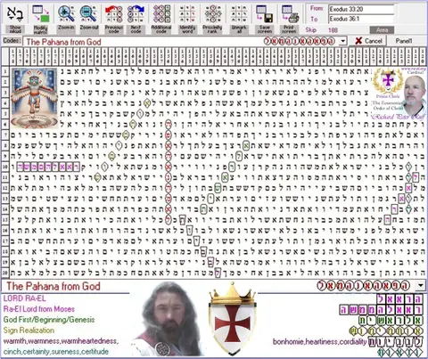 Torah Code matrix: The Pahana from God