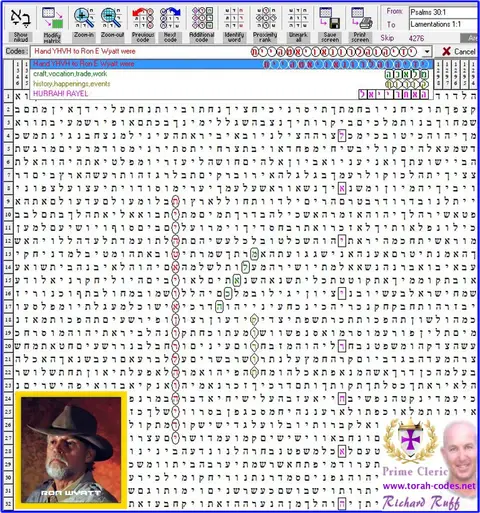 Torah Code matrix: YHVH to Ron E Wyatt