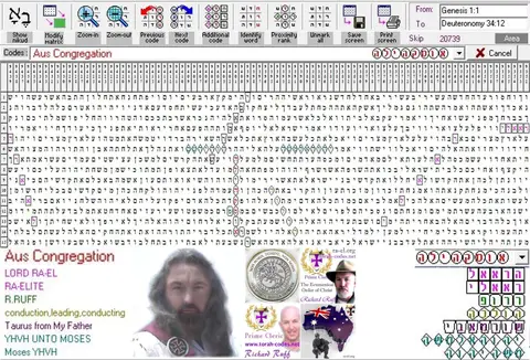 Torah Code matrix: Aus Congregation