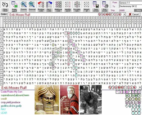 Torah Code matrix: Enki Moses Ruff