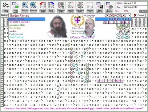 Torah Code matrix: Garden Richard