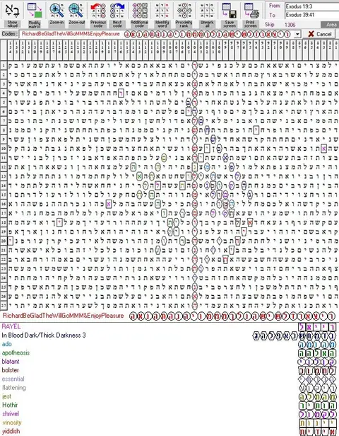 Torah Code matrix: Richard 2