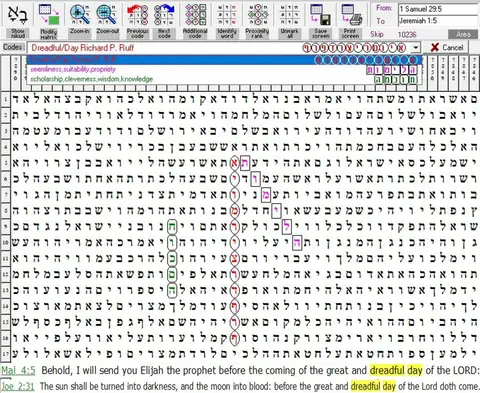 Torah Code matrix: Richard P. Ruff Dreadful Day