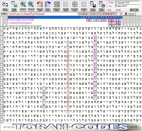 Torah Code matrix: Ruff Richard Daniel