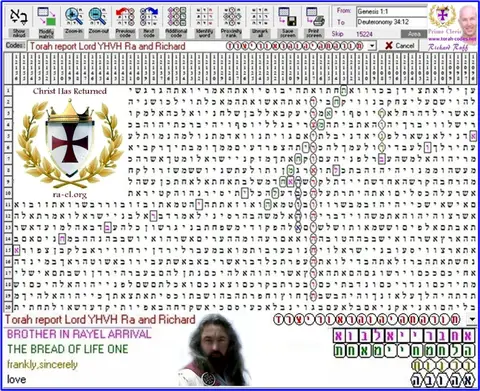 Torah Code matrix: Torah 8 YHVH Ra & Richard