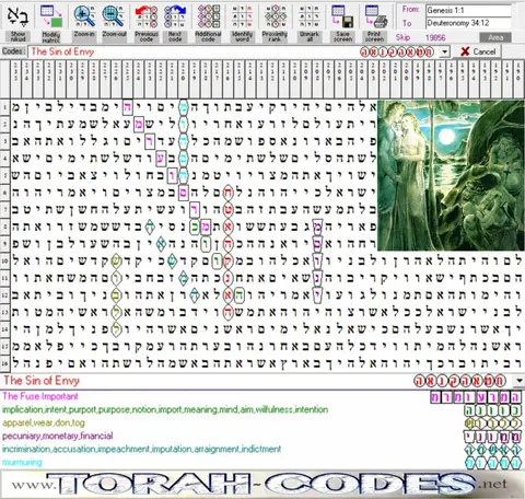 Torah Code matrix: Sin of Envy