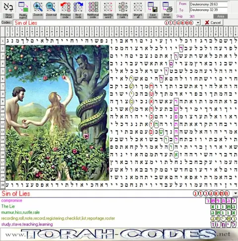 Torah Code matrix: Sin of Lying