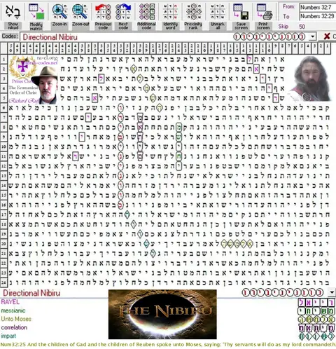 Torah Code matrix: Directional Nibiru