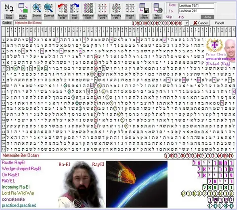 Torah Code matrix: Meteorite