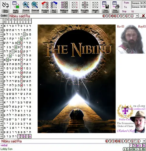 Torah Code matrix: Nibiru Said Ra