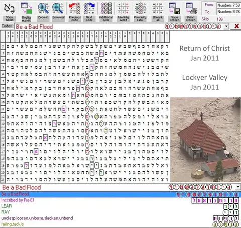 Torah Code matrix: Bad Flood