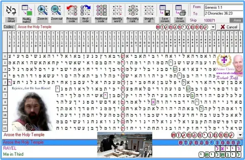 Torah Code matrix: Arose the Holy Temple