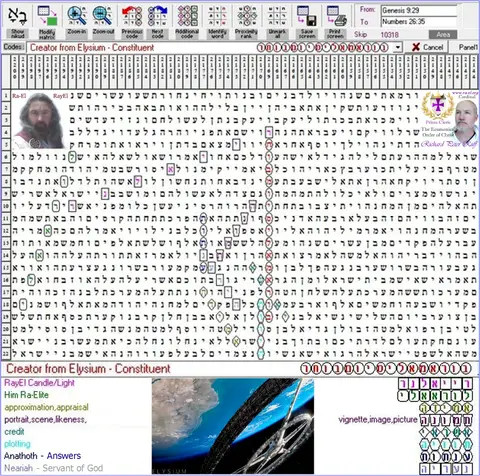 Torah Code matrix: Creator from Elysium