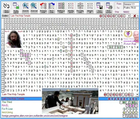 Torah Code matrix: Lain the Holy Temple
