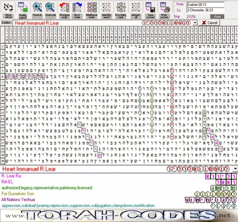 Torah Code matrix: Heart Immanuel R.Lear