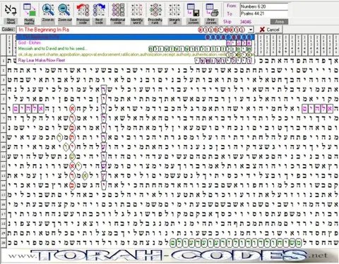 Torah Code matrix: In the Beginning Created God
