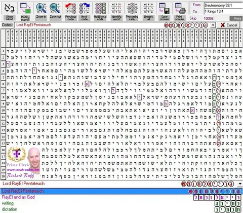 Torah Code matrix: Lord RayEl Pentateuch