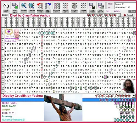 Torah Code matrix: Died by Crucifixion Yeshua