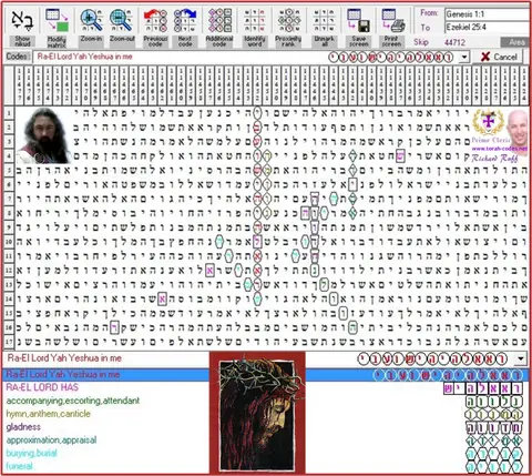 Torah Code matrix: Ra El Was Yeshua