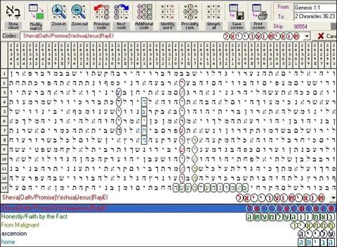 Torah Code matrix: Yeshua 10