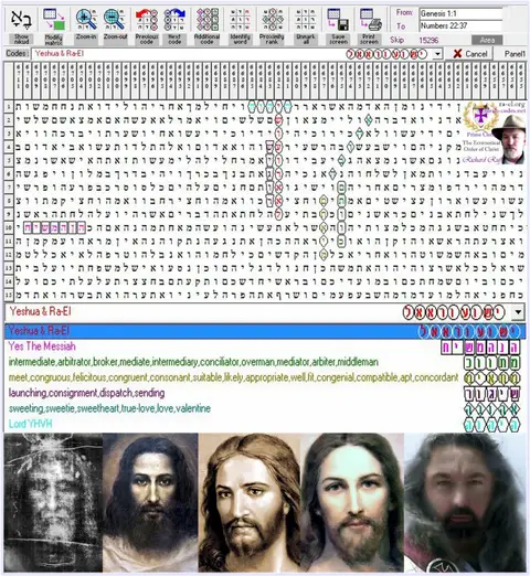 Torah Code matrix: Yeshua & Ra El