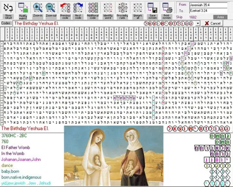 Torah Code matrix: Yeshua Birthday